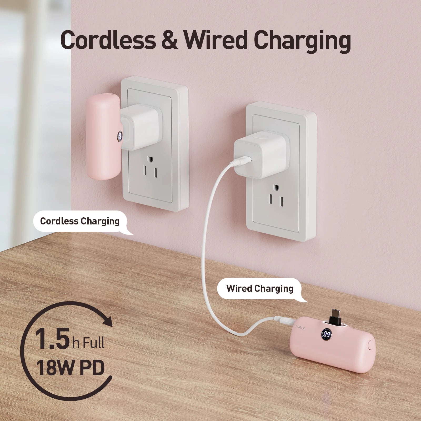 iWALK TYPE-C 4800mAh Capsule Powerbank for IPhone 15 16 Samsung S24/23 Android Power Banks, Fast Charge Portable External Batter