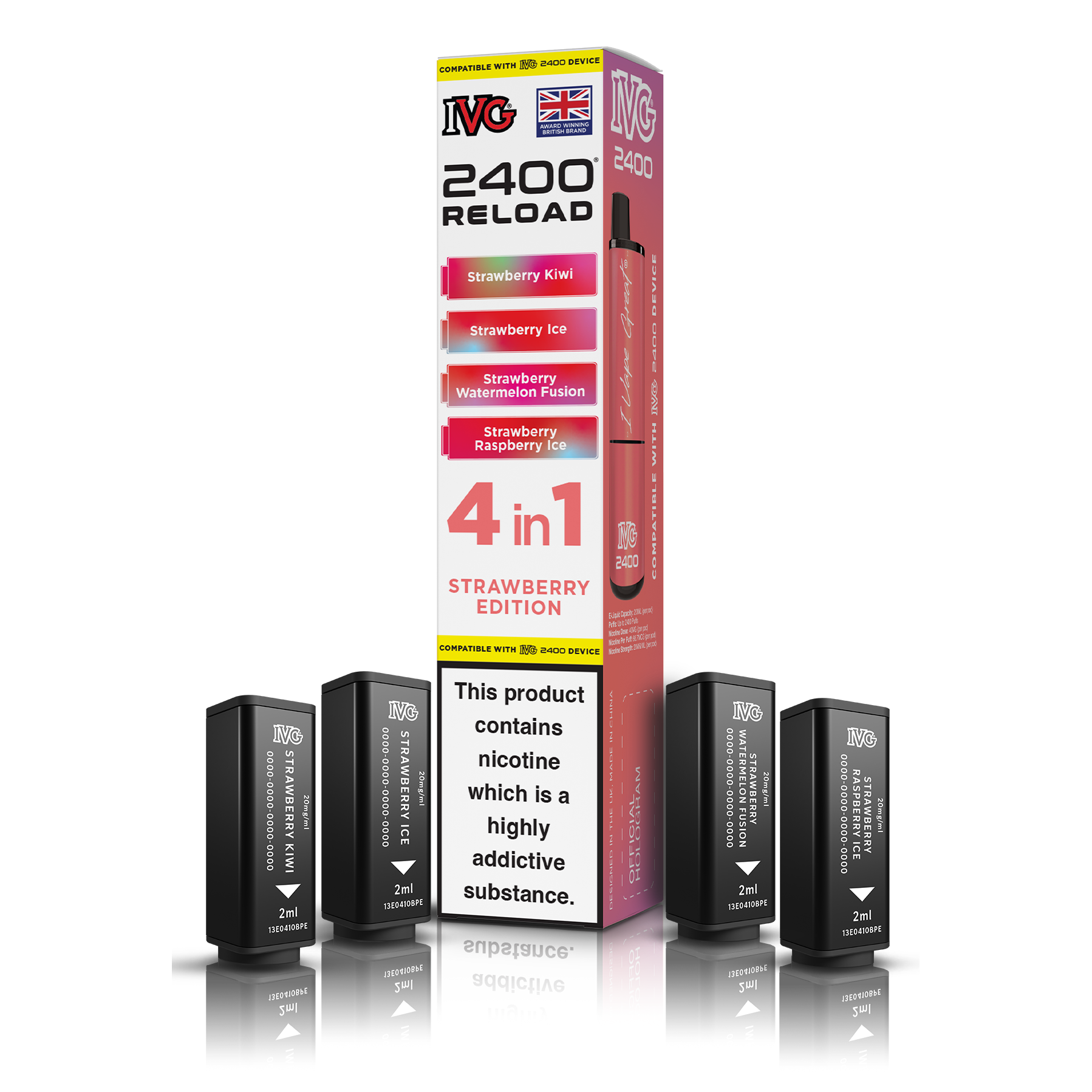IVG 2400 4 In 1 Strawberry Edition Reload Pods