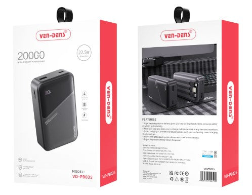 VEN- DENS 20000maH Power Bank