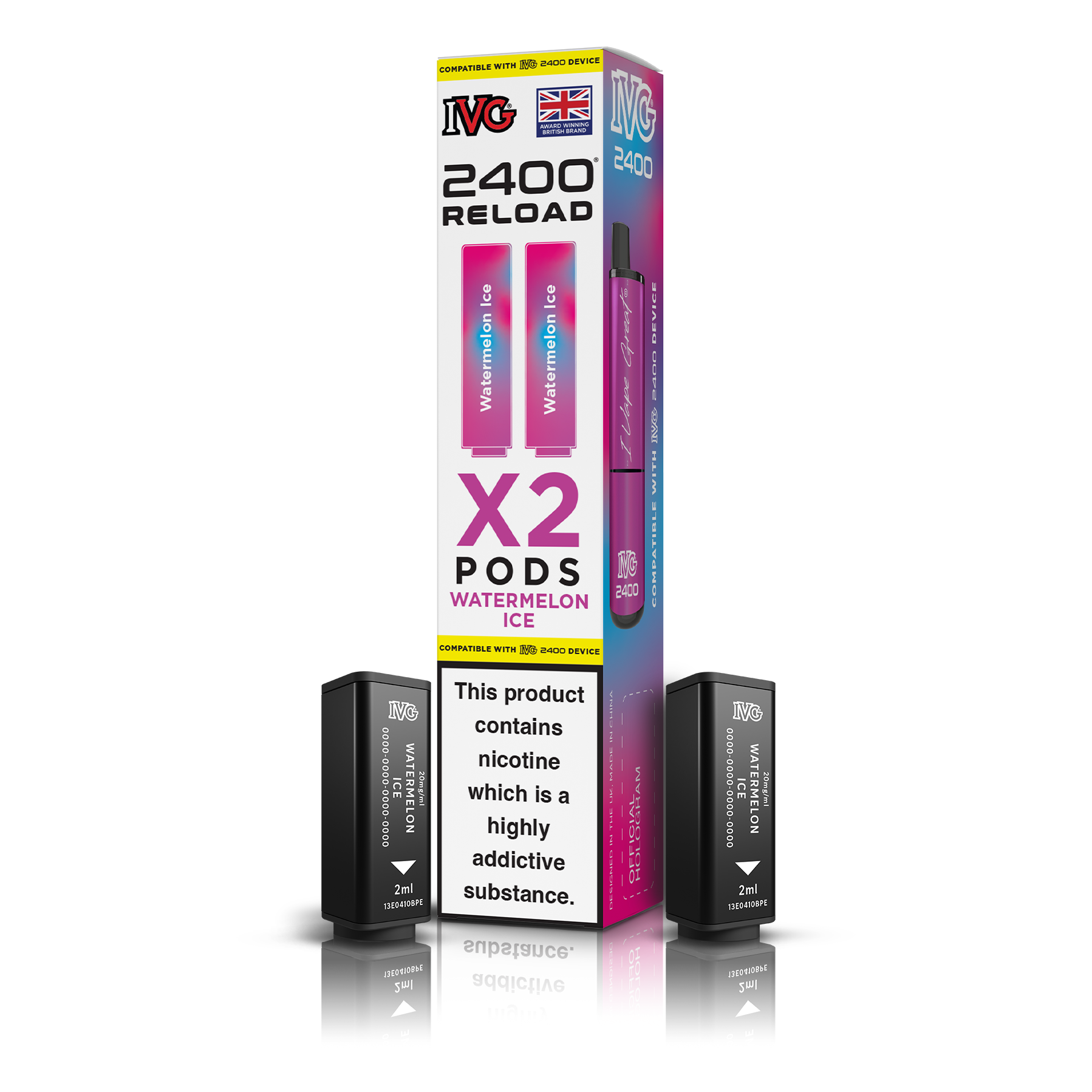 IVG 2400 X2 Watermelon Ice Reload Pods