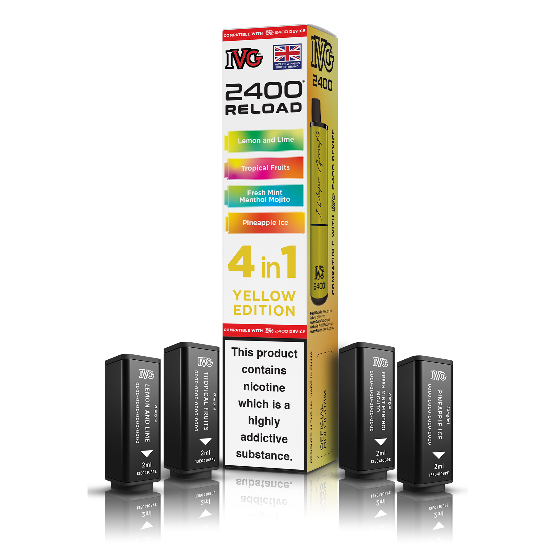 IVG 2400 4 In 1 Yellow Edition Reload Pods