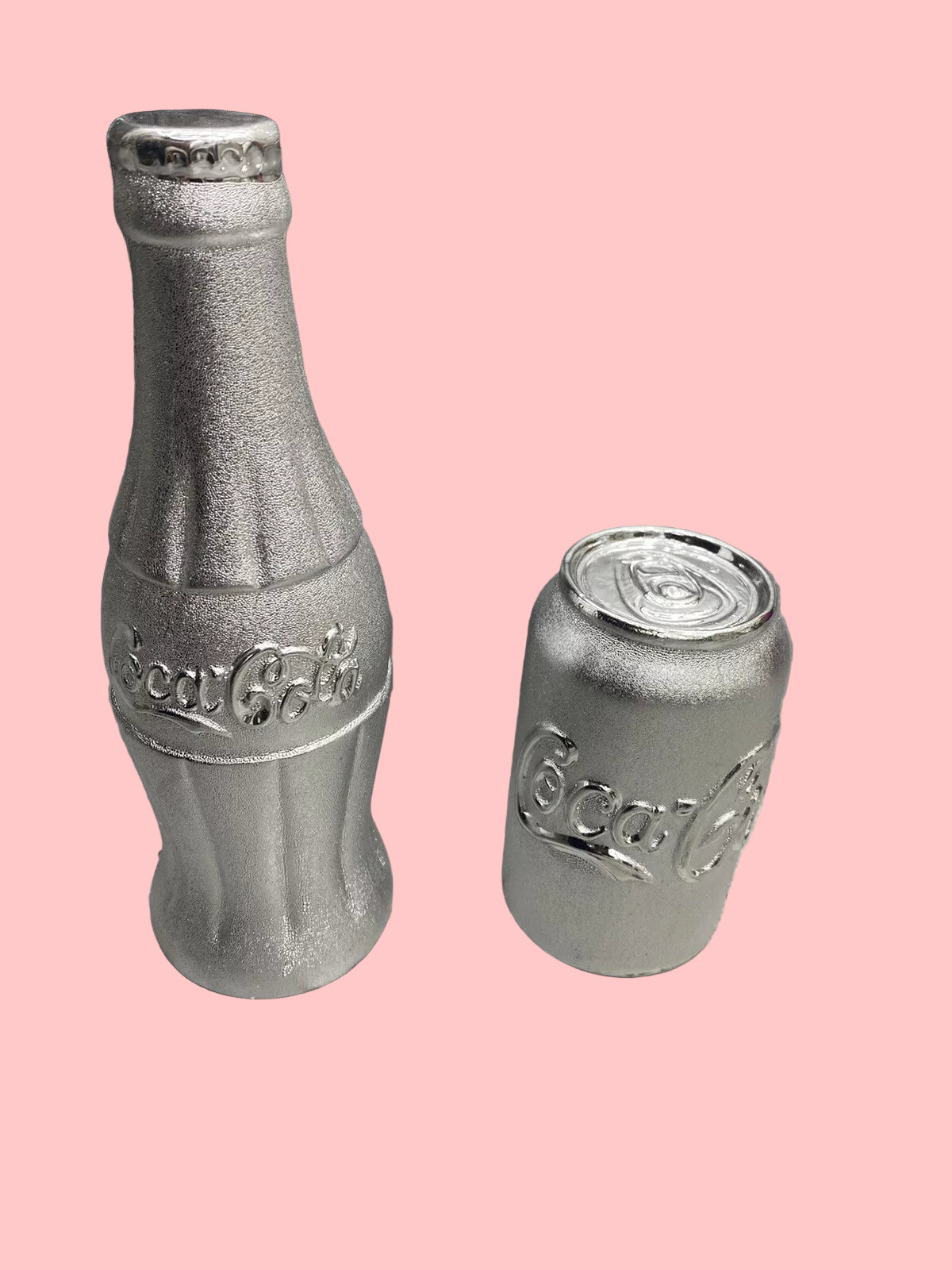 Silver Coca Cola Bottle With Can Ceramic Ornaments 20cm